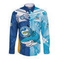 Custom NRL Shark Combine Eels Rugby Long Sleeve Button Shirt Sporty Style LT9