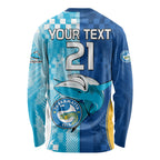 Custom NRL Shark Combine Eels Rugby Long Sleeve Shirt Sporty Style LT9