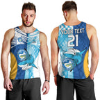 Custom NRL Shark Combine Eels Rugby Men Tank Top Sporty Style LT9