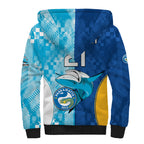 Custom NRL Shark Combine Eels Rugby Sherpa Hoodie Sporty Style LT9