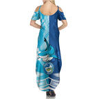 Custom NRL Shark Combine Eels Rugby Summer Maxi Dress Sporty Style LT9