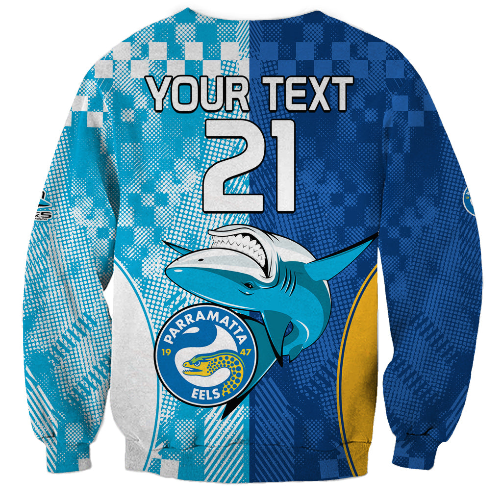 Custom NRL Shark Combine Eels Rugby Sweatshirt Sporty Style LT9