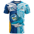 Custom NRL Shark Combine Eels Rugby T Shirt Sporty Style LT9
