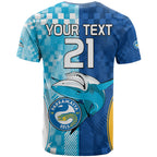 Custom NRL Shark Combine Eels Rugby T Shirt Sporty Style LT9