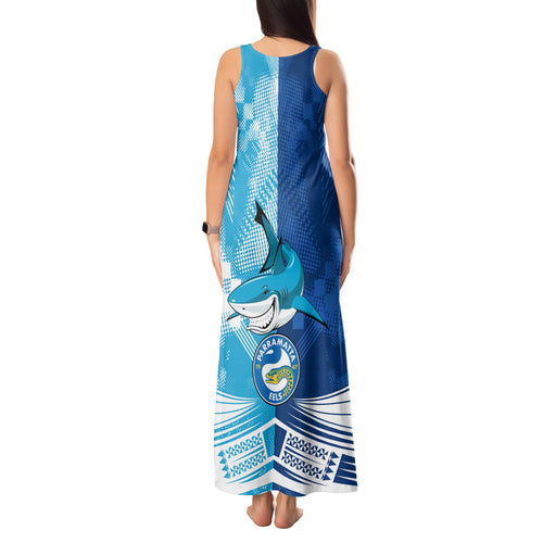 Custom NRL Shark Combine Eels Rugby Tank Maxi Dress Sporty Style LT9