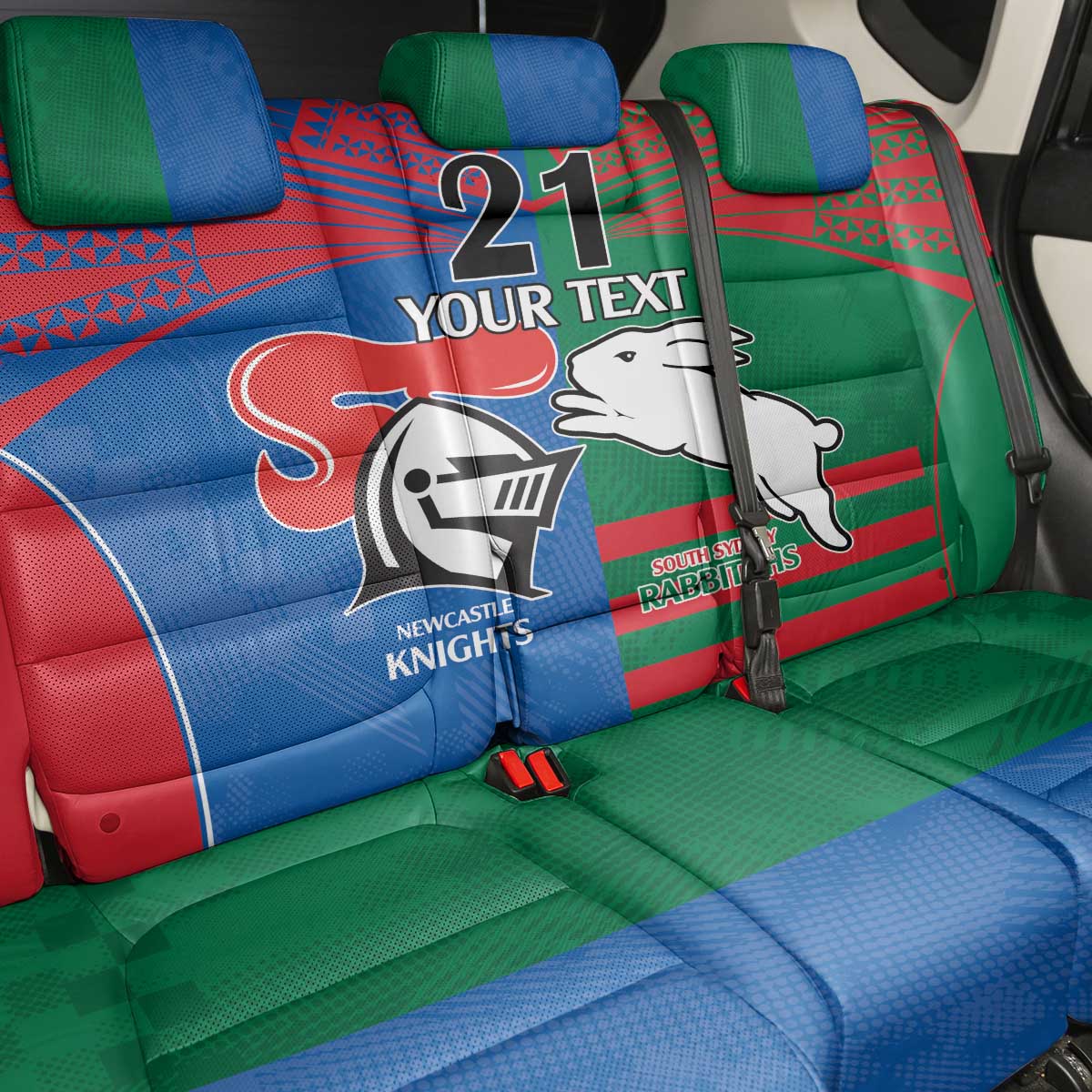 Custom Knights and Rabbitohs Rugby Back Car Seat Cover Sporty Style