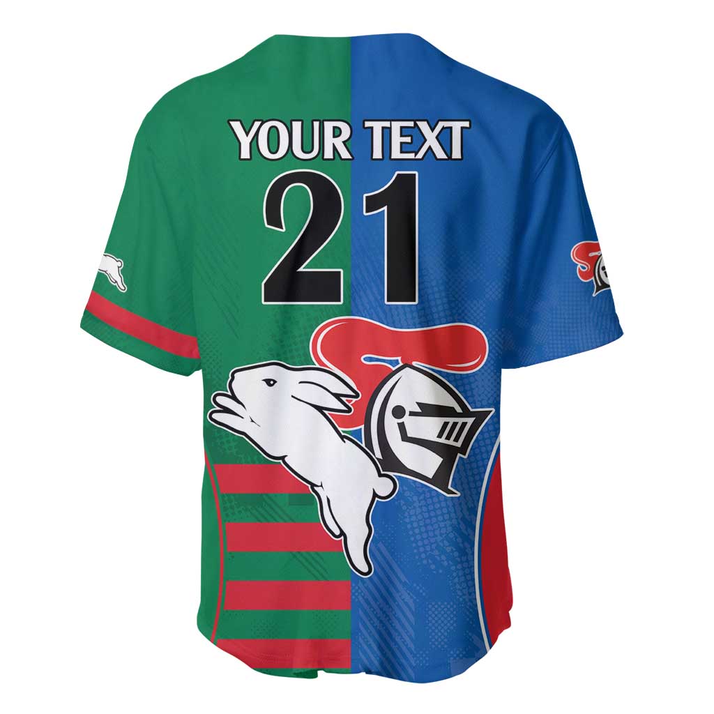 Custom Knights and Rabbitohs Rugby Baseball Jersey Sporty Style