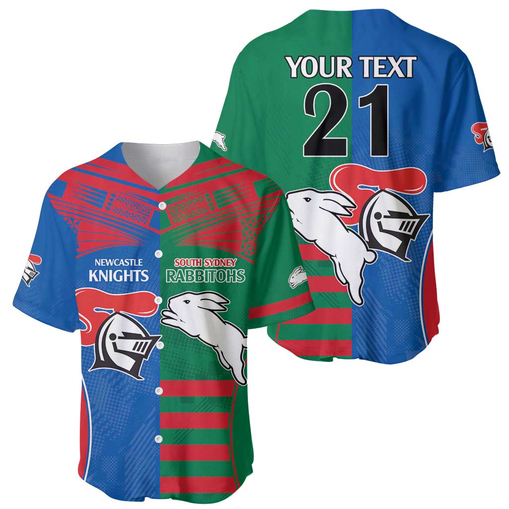 Custom Knights and Rabbitohs Rugby Baseball Jersey Sporty Style