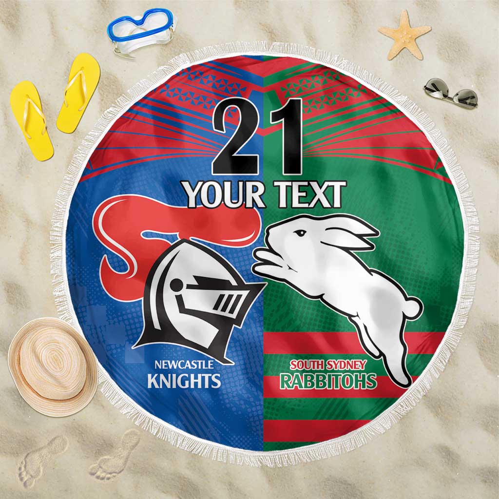 Custom Knights and Rabbitohs Rugby Beach Blanket Sporty Style