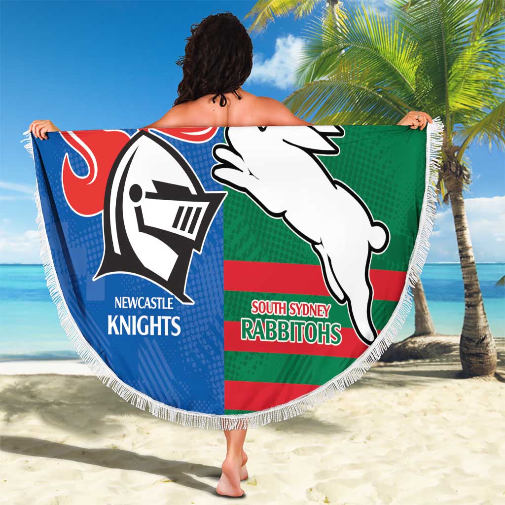 Custom Knights and Rabbitohs Rugby Beach Blanket Sporty Style
