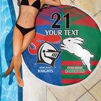 Custom Knights and Rabbitohs Rugby Beach Blanket Sporty Style