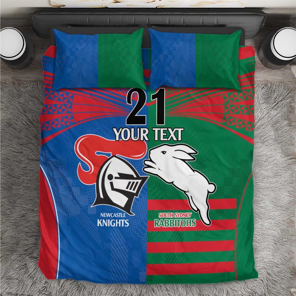 Custom Knights and Rabbitohs Rugby Bedding Set Sporty Style