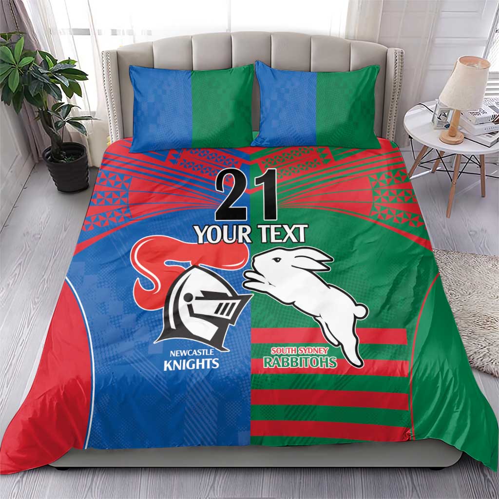 Custom Knights and Rabbitohs Rugby Bedding Set Sporty Style