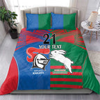 Custom Knights and Rabbitohs Rugby Bedding Set Sporty Style