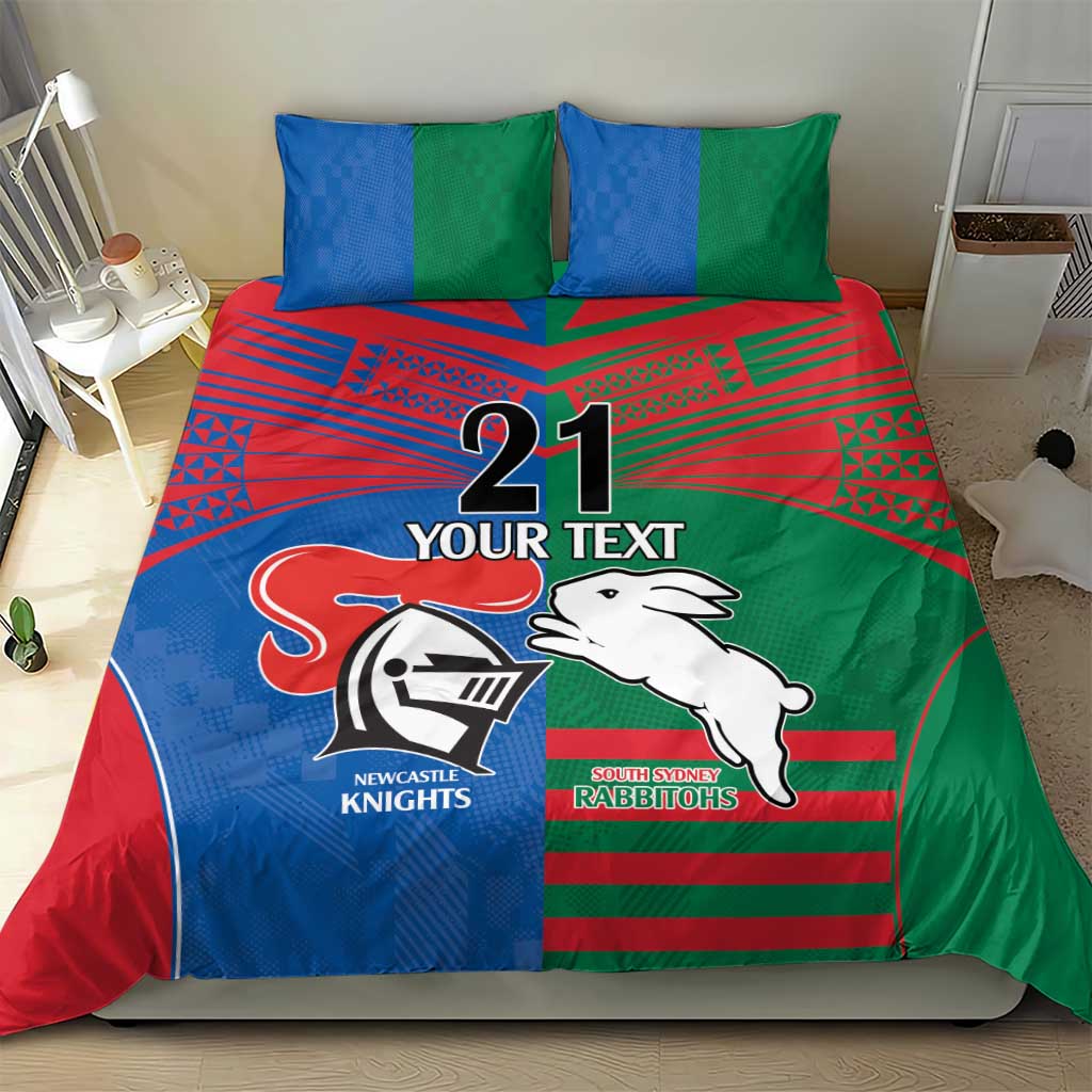 Custom Knights and Rabbitohs Rugby Bedding Set Sporty Style