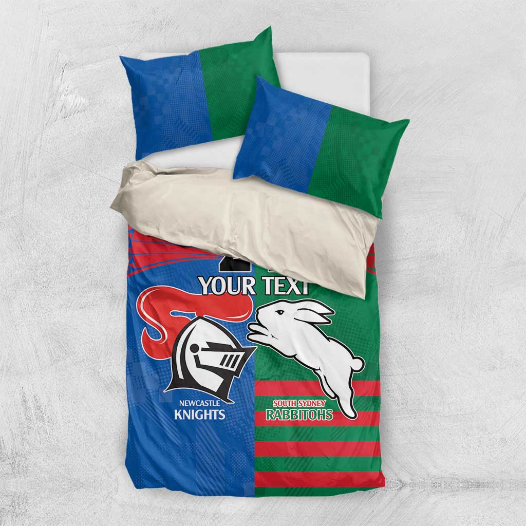 Custom Knights and Rabbitohs Rugby Bedding Set Sporty Style