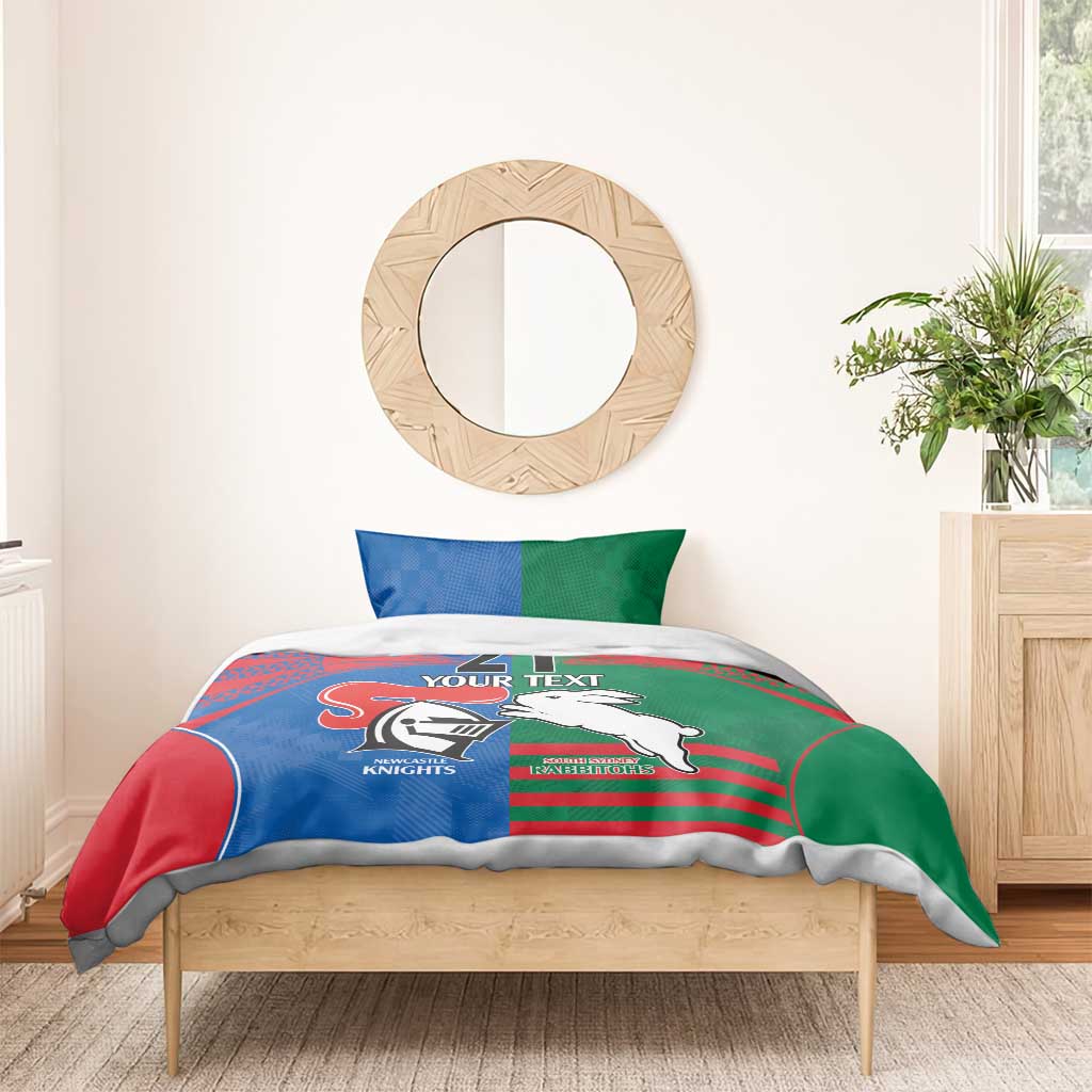 Custom Knights and Rabbitohs Rugby Bedding Set Sporty Style