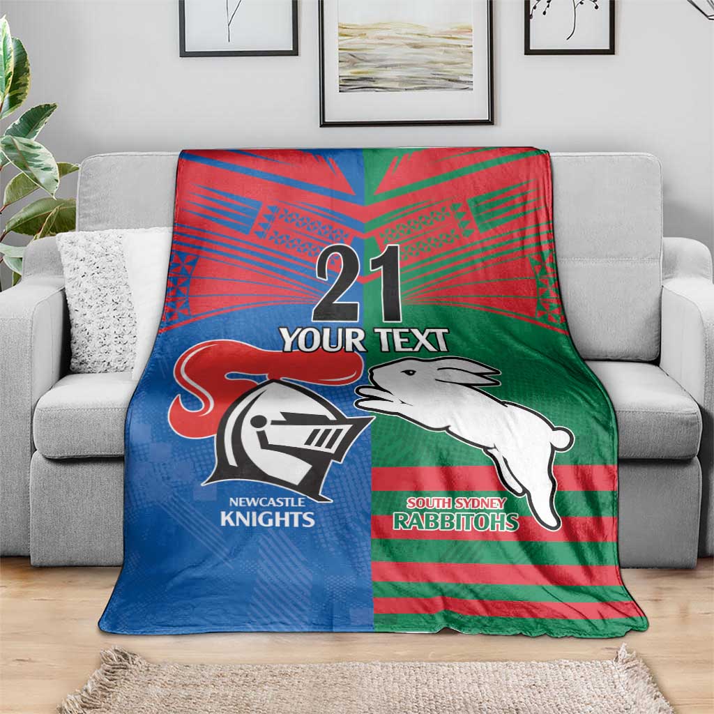 Custom Knights and Rabbitohs Rugby Blanket Sporty Style