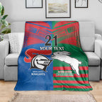 Custom Knights and Rabbitohs Rugby Blanket Sporty Style