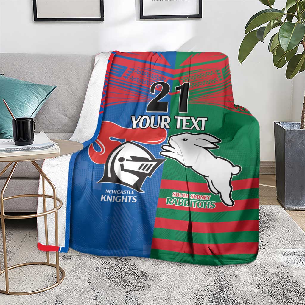 Custom Knights and Rabbitohs Rugby Blanket Sporty Style