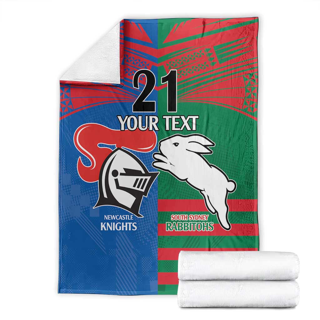 Custom Knights and Rabbitohs Rugby Blanket Sporty Style