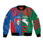 Custom Knights and Rabbitohs Rugby Bomber Jacket Sporty Style