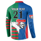 Custom Knights and Rabbitohs Rugby Button Sweatshirt Sporty Style