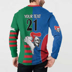 Custom Knights and Rabbitohs Rugby Button Sweatshirt Sporty Style