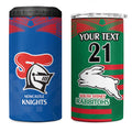 Custom Knights and Rabbitohs Rugby 4 in 1 Can Cooler Tumbler Sporty Style