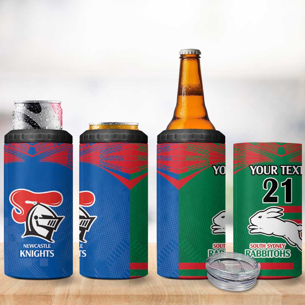 Custom Knights and Rabbitohs Rugby 4 in 1 Can Cooler Tumbler Sporty Style