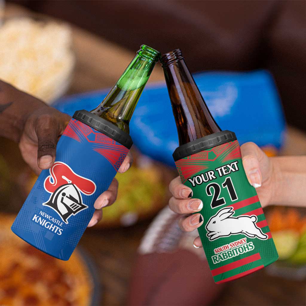 Custom Knights and Rabbitohs Rugby 4 in 1 Can Cooler Tumbler Sporty Style
