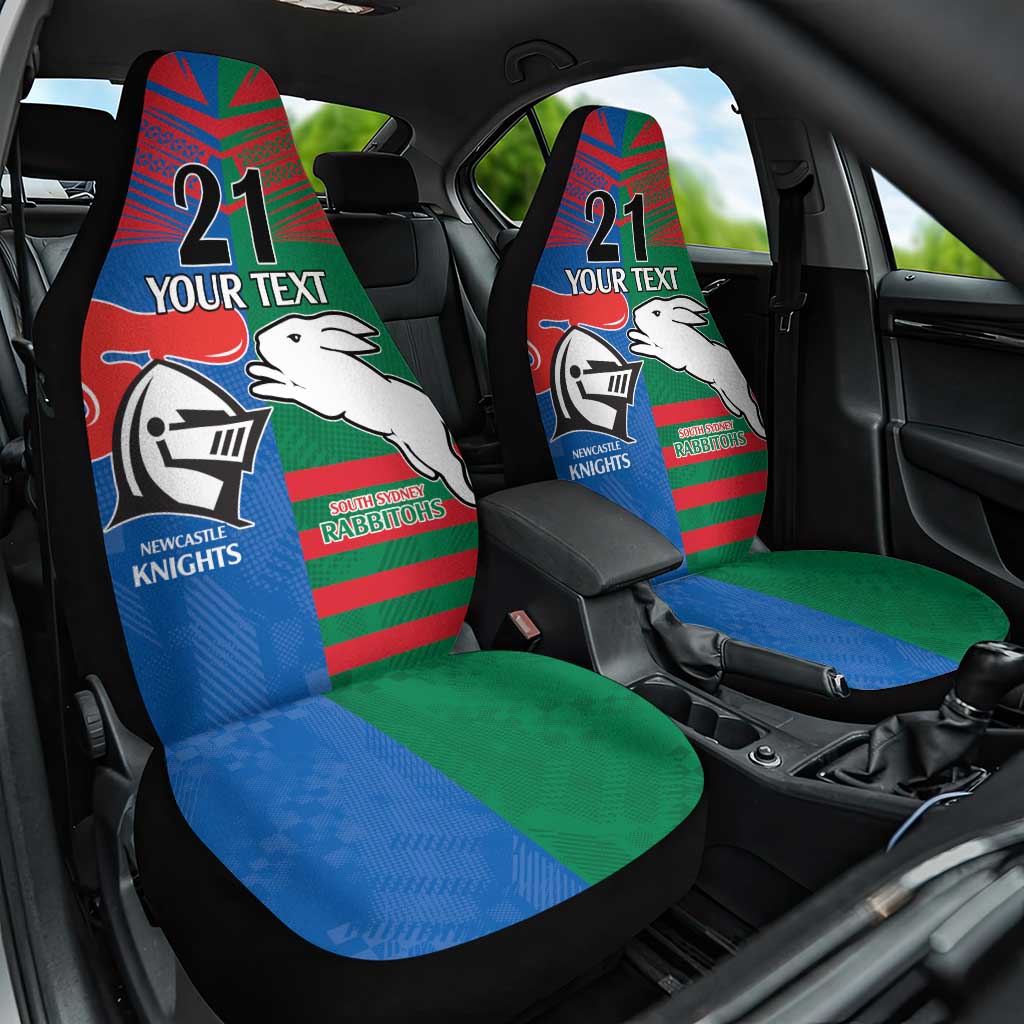 Custom Knights and Rabbitohs Rugby Car Seat Cover Sporty Style