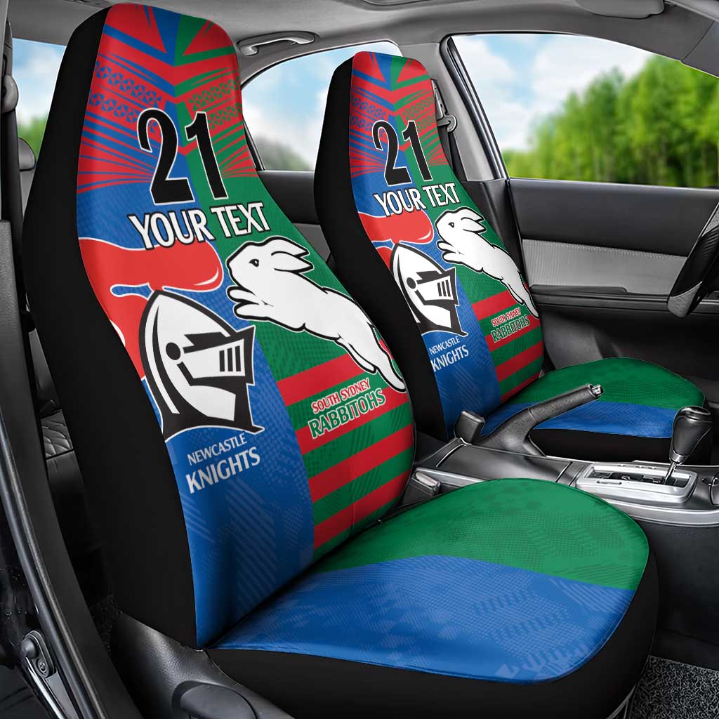 Custom Knights and Rabbitohs Rugby Car Seat Cover Sporty Style