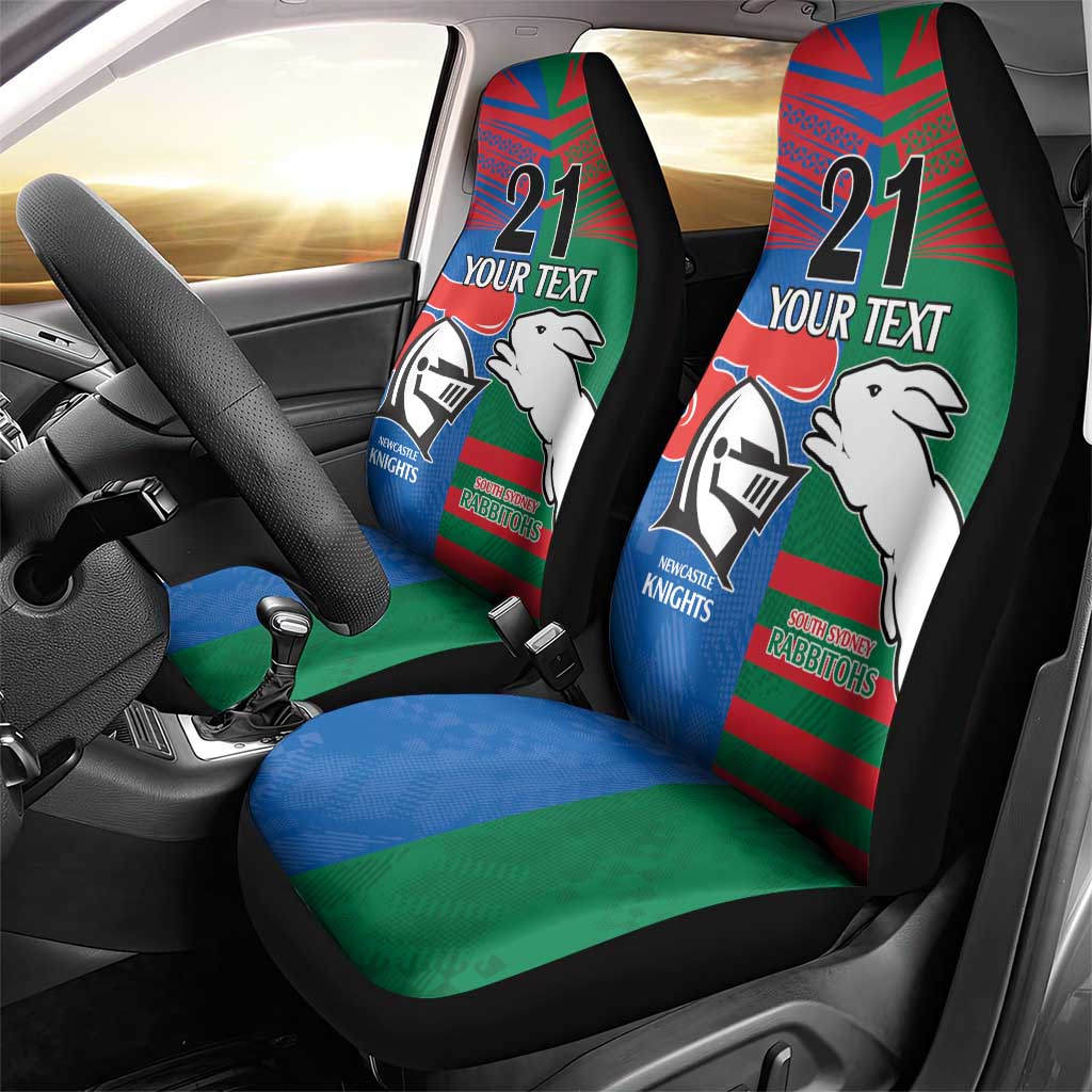 Custom Knights and Rabbitohs Rugby Car Seat Cover Sporty Style