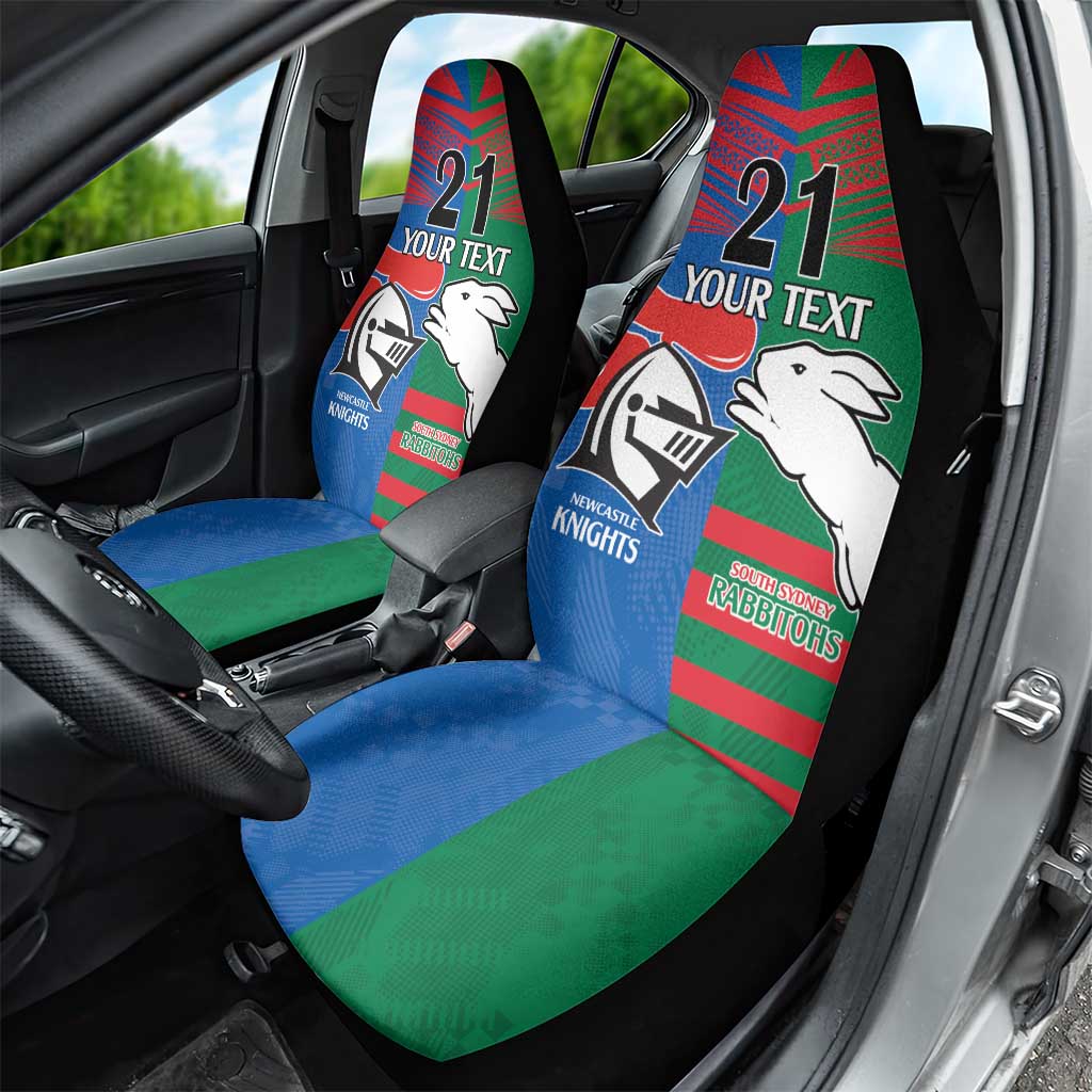 Custom Knights and Rabbitohs Rugby Car Seat Cover Sporty Style