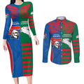 Custom Knights and Rabbitohs Rugby Couples Matching Long Sleeve Bodycon Dress and Long Sleeve Button Shirt Sporty Style