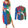 Custom Knights and Rabbitohs Rugby Couples Matching Summer Maxi Dress and Long Sleeve Button Shirt Sporty Style