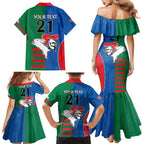 Custom Knights and Rabbitohs Rugby Family Matching Mermaid Dress and Hawaiian Shirt Sporty Style