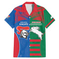Custom Knights and Rabbitohs Rugby Family Matching Mermaid Dress and Hawaiian Shirt Sporty Style