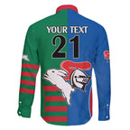 Custom Knights and Rabbitohs Rugby Family Matching Puletasi and Hawaiian Shirt Sporty Style