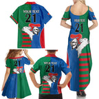 Custom Knights and Rabbitohs Rugby Family Matching Summer Maxi Dress and Hawaiian Shirt Sporty Style