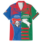 Custom Knights and Rabbitohs Rugby Family Matching Summer Maxi Dress and Hawaiian Shirt Sporty Style