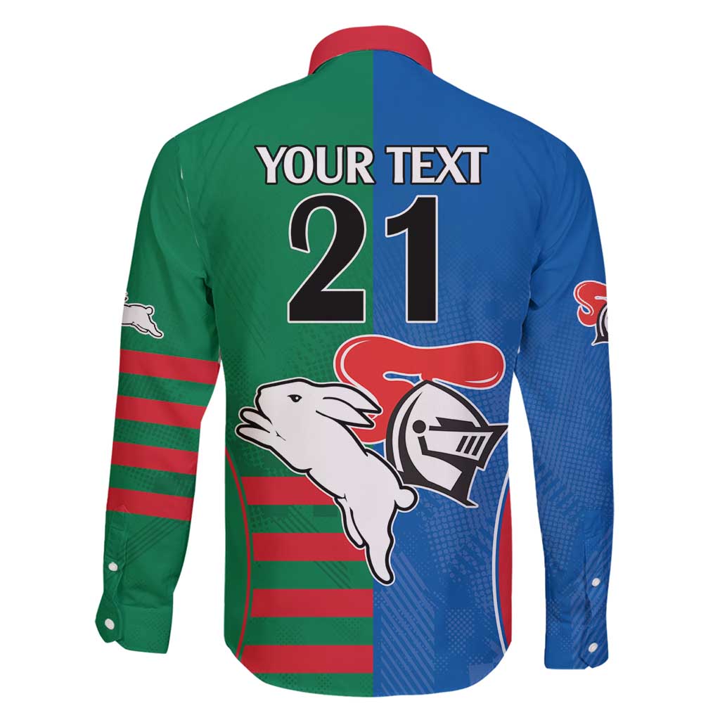 Custom Knights and Rabbitohs Rugby Family Matching Summer Maxi Dress and Hawaiian Shirt Sporty Style