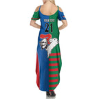 Custom Knights and Rabbitohs Rugby Family Matching Summer Maxi Dress and Hawaiian Shirt Sporty Style