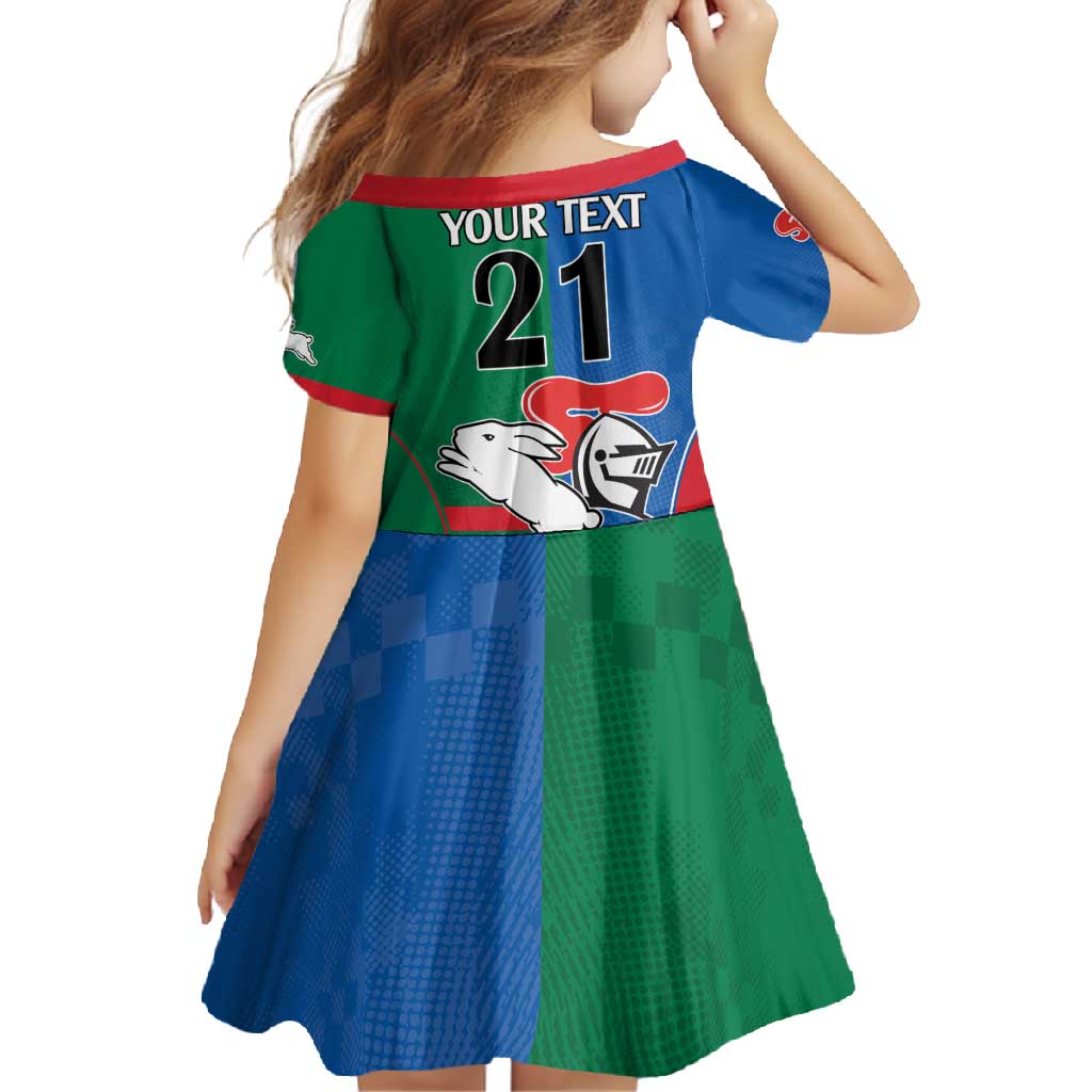 Custom Knights and Rabbitohs Rugby Family Matching Tank Maxi Dress and Hawaiian Shirt Sporty Style