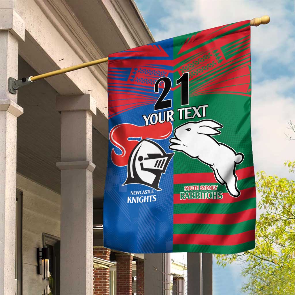Custom Knights and Rabbitohs Rugby Garden Flag Sporty Style