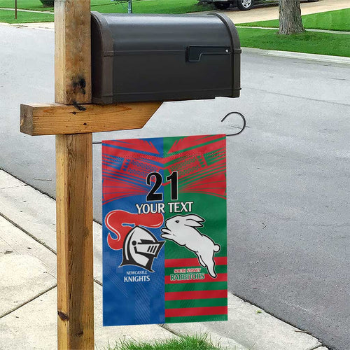 Custom Knights and Rabbitohs Rugby Garden Flag Sporty Style
