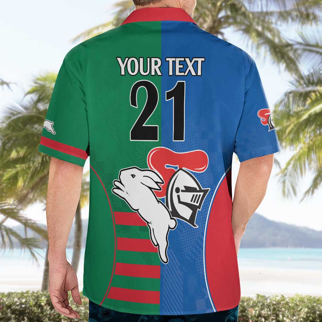 Custom Knights and Rabbitohs Rugby Hawaiian Shirt Sporty Style