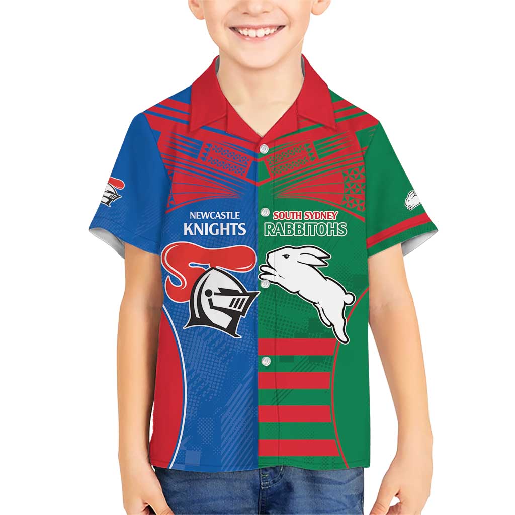 Custom Knights and Rabbitohs Rugby Hawaiian Shirt Sporty Style
