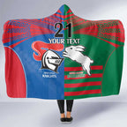 Custom Knights and Rabbitohs Rugby Hooded Blanket Sporty Style